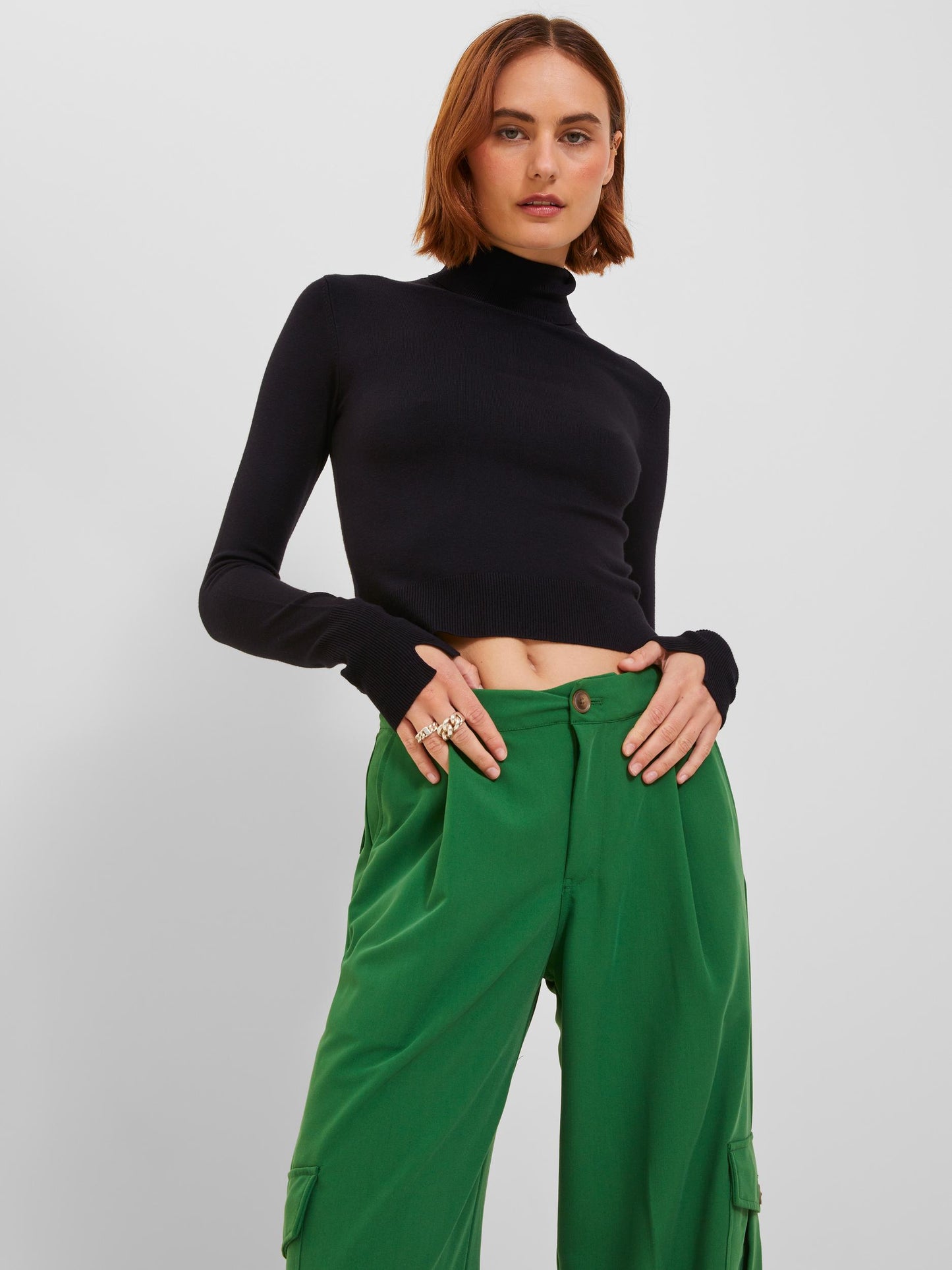 JXMIA SOFT CROPPED ROLL NECK KNIT SN