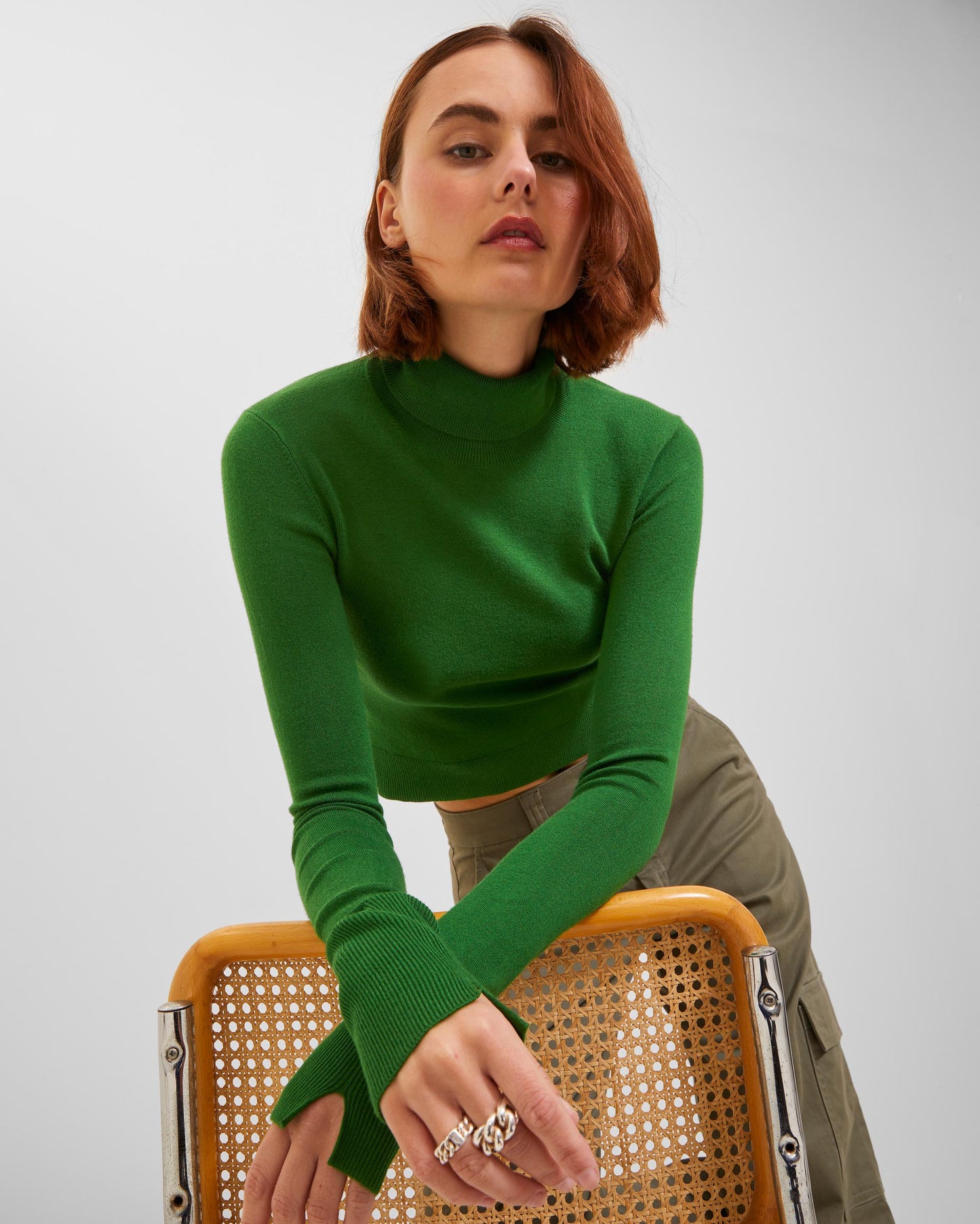 JXMIA SOFT CROPPED ROLL NECK KNIT SN