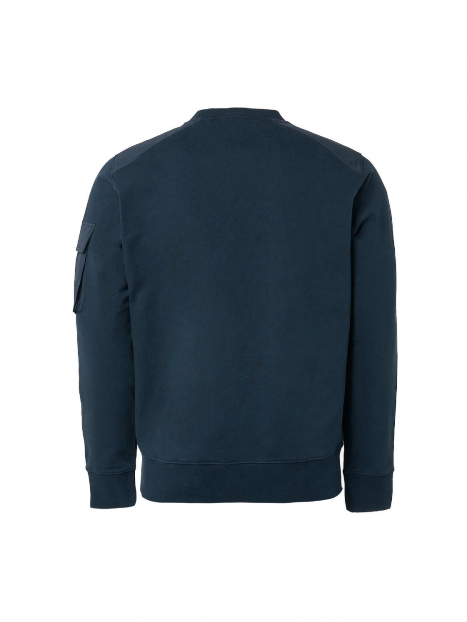 Sweater Crewneck With Woven Contrast