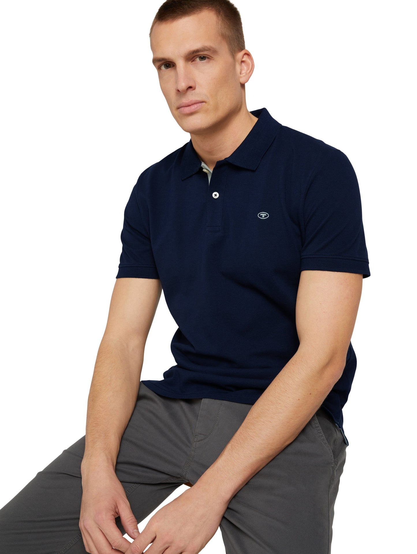 basic polo with contrast, Sky Captain Blue