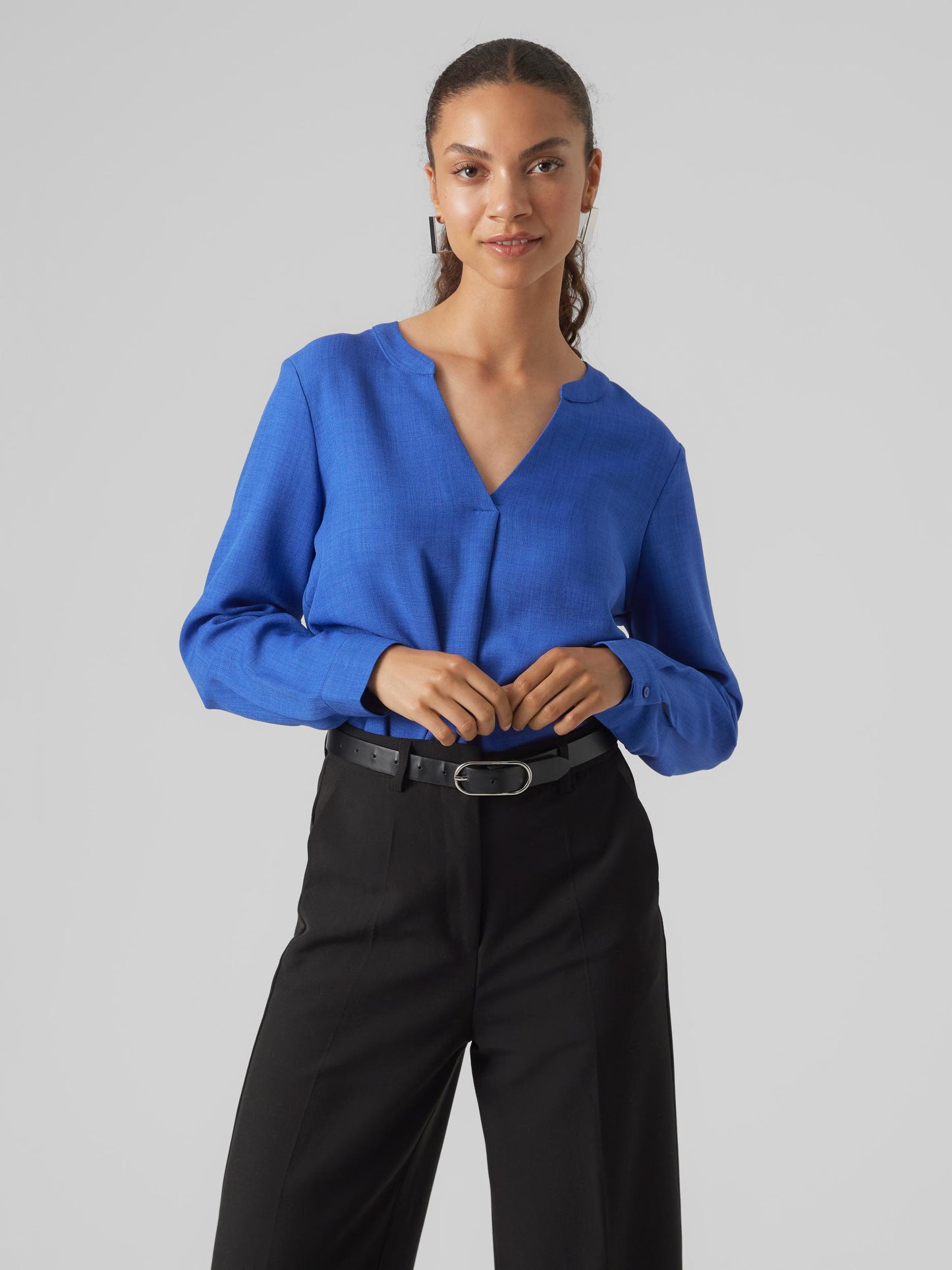 VMMARLA V-NECK LS TOP WVN GA