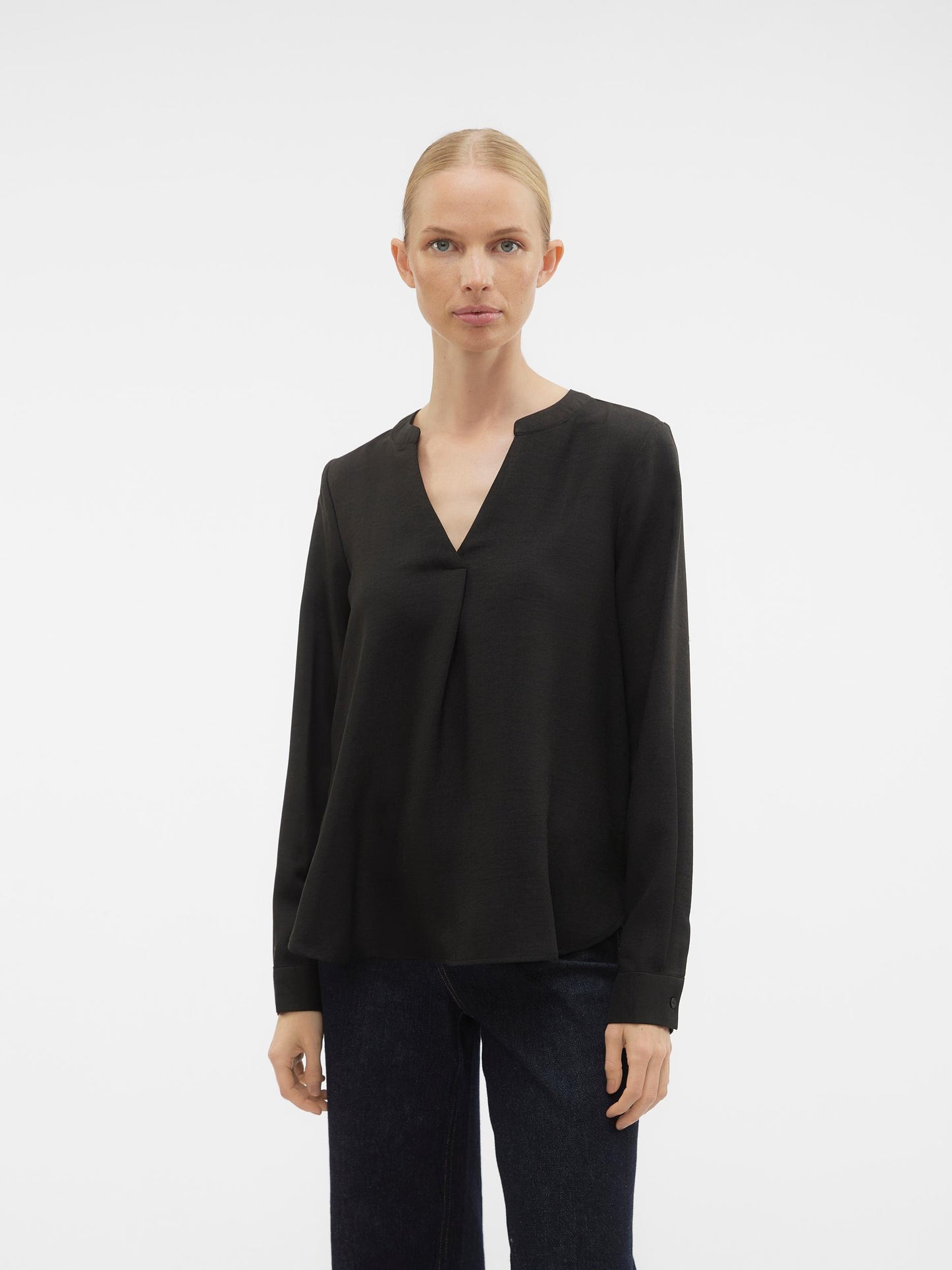 VMMARLA V-NECK LS TOP WVN GA