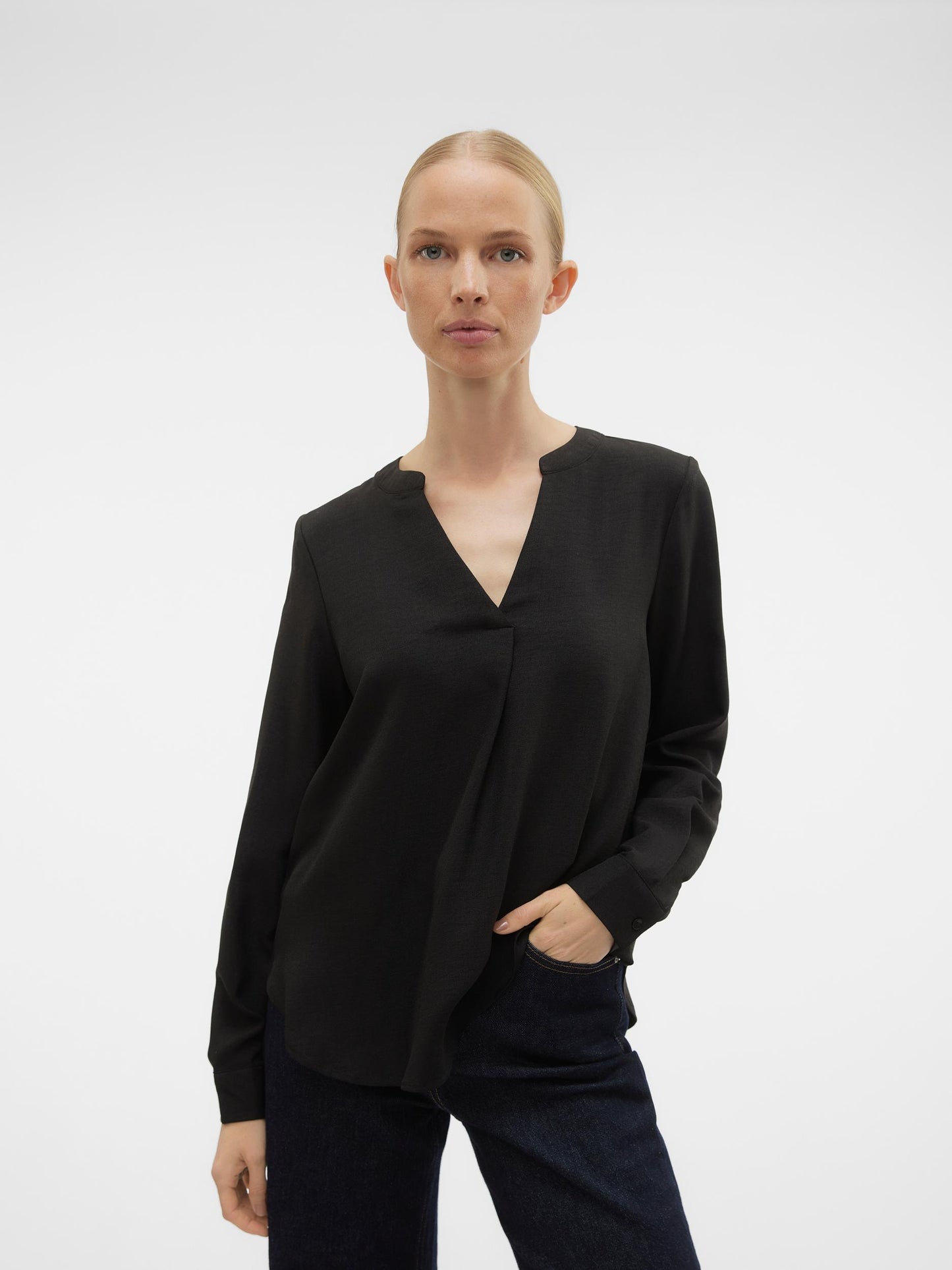 VMMARLA V-NECK LS TOP WVN GA