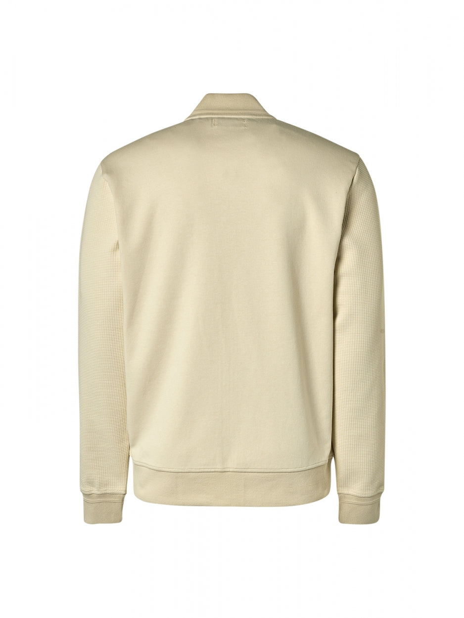 Sweater Full Zipper Block Jacquard Mix Stretch