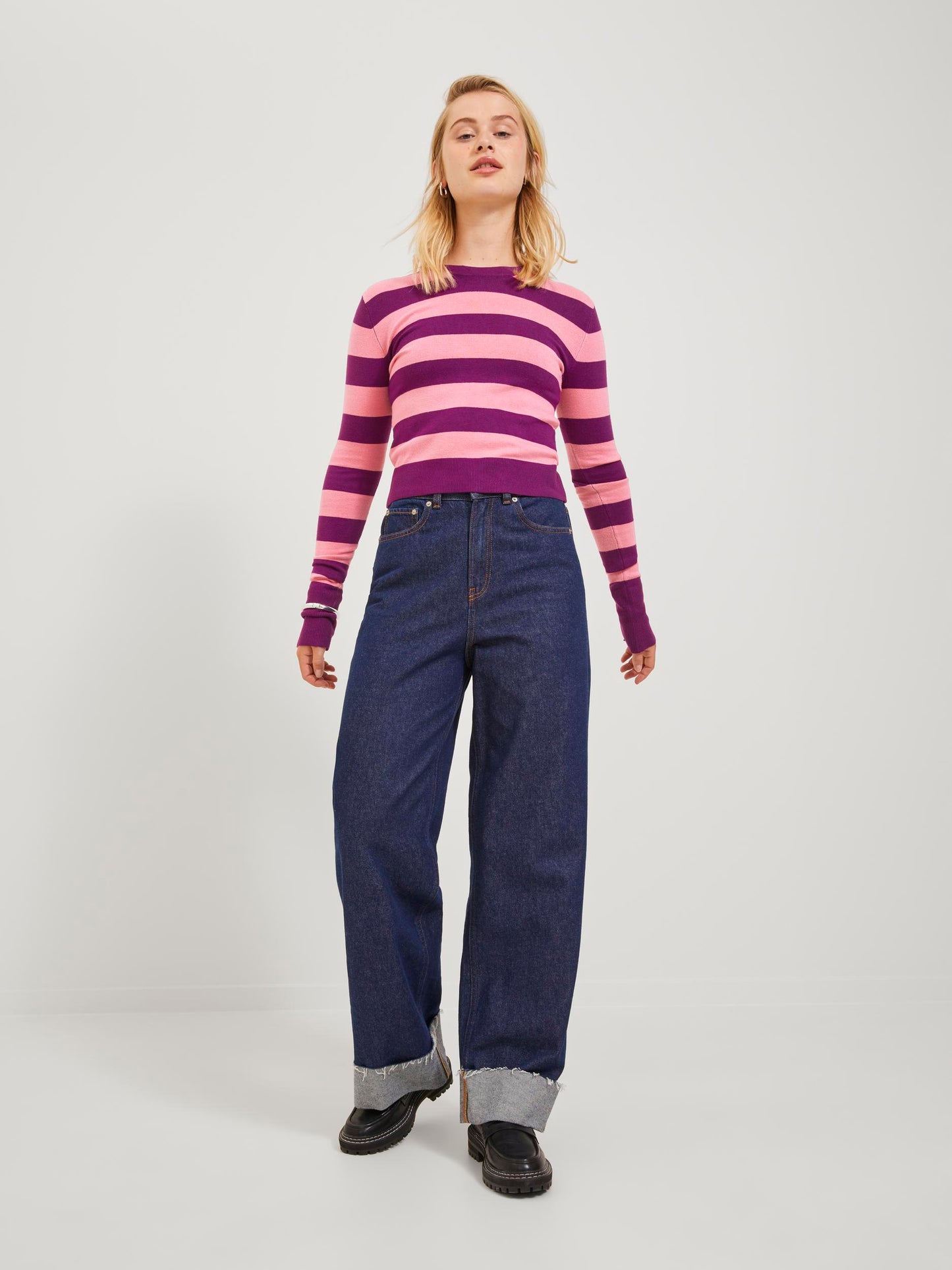 JXVALENTINA SOFT STRIPE CROP KNIT SN