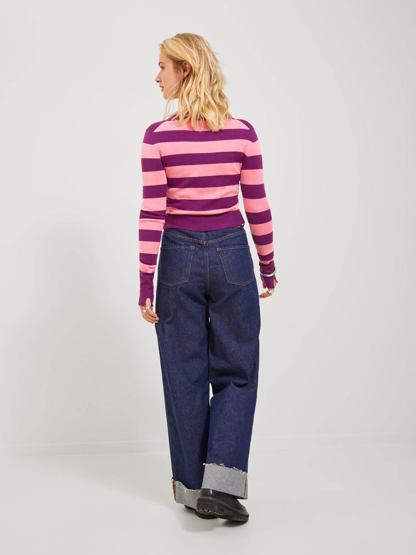 JXVALENTINA SOFT STRIPE CROP KNIT SN