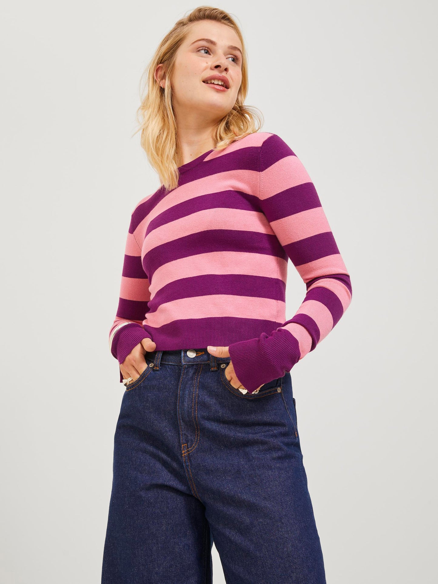 JXVALENTINA SOFT STRIPE CROP KNIT SN