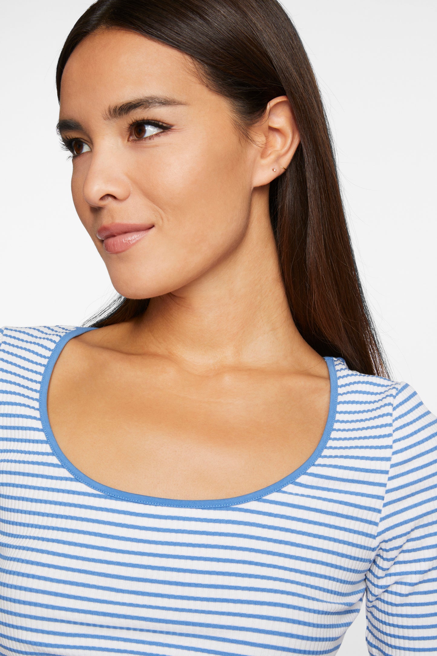 Organic Rib Shirt Striped