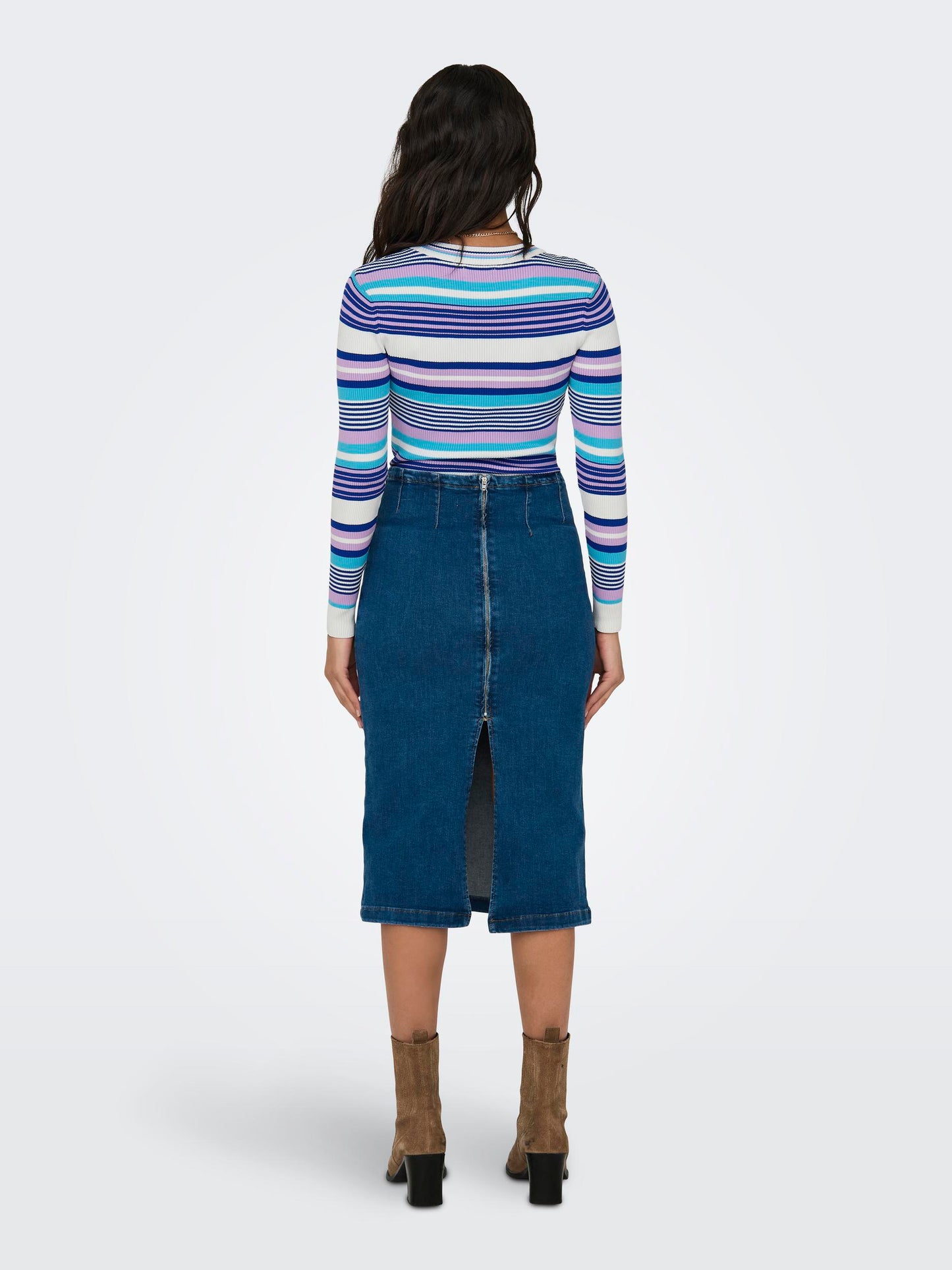 ONLMELEKA LS CROPPED STRIPE ONECK CC KNT