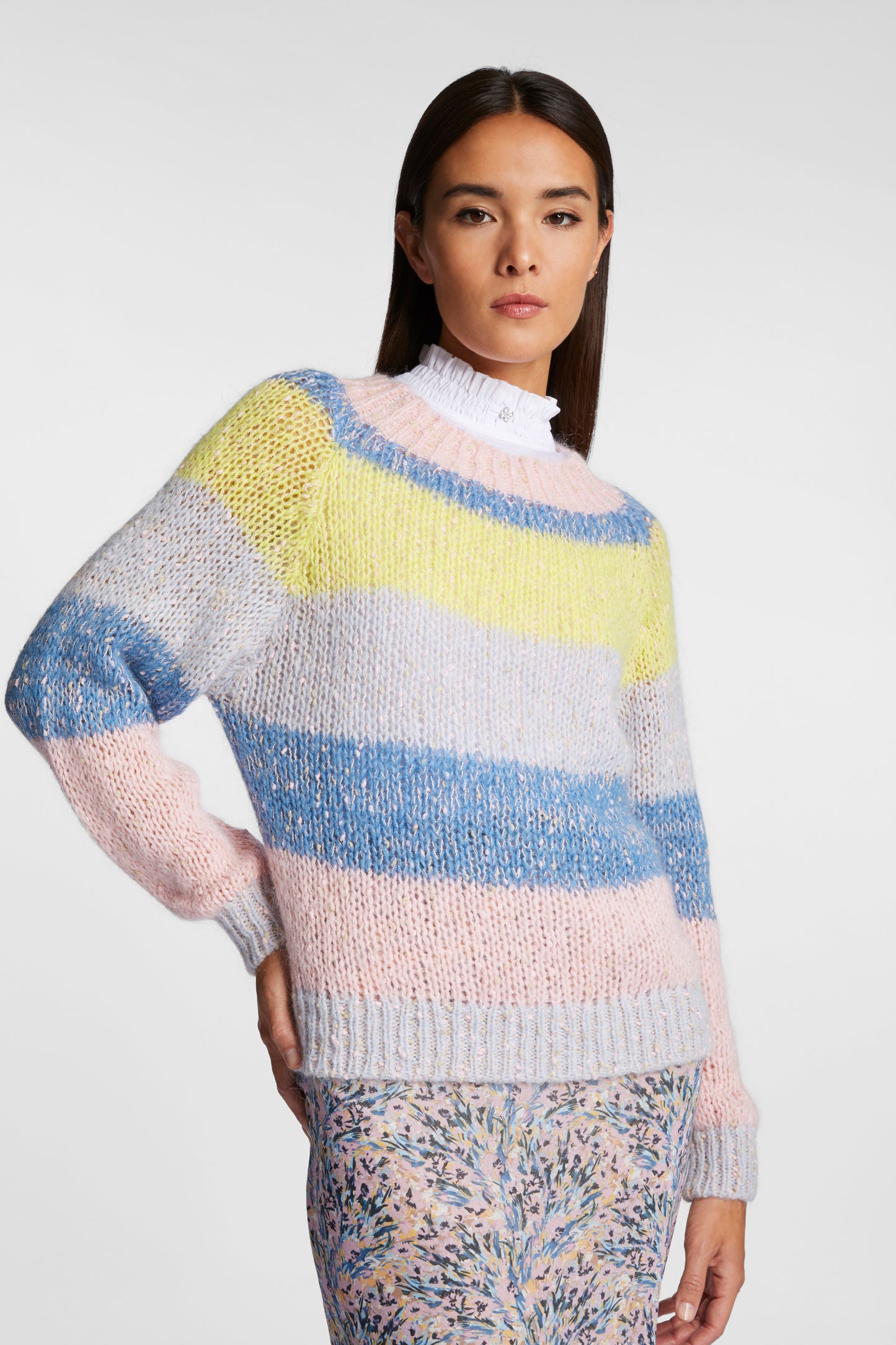 crew neck colourblock stripes