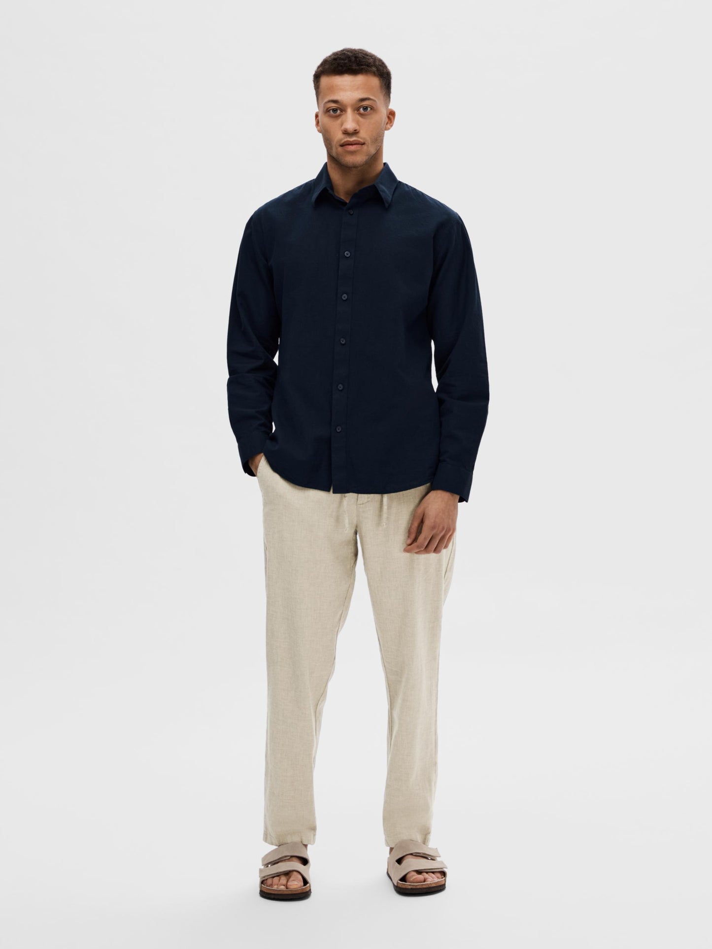 SLHSLIMNEW-LINEN SHIRT LS NOOS