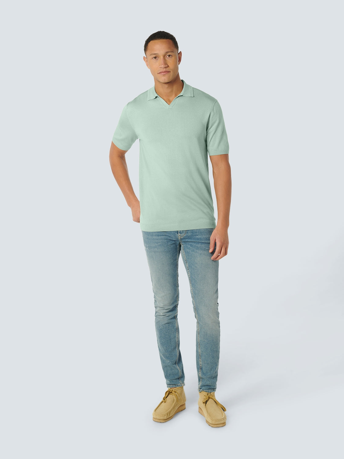 Pullover Short Sleeve Polo 2 Coloured Jacquard