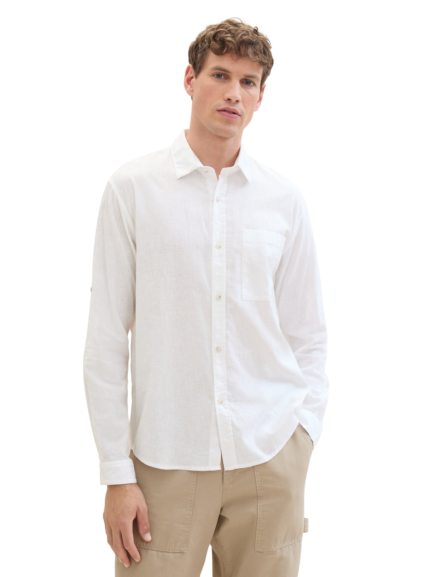 relaxed cotton linen shirt