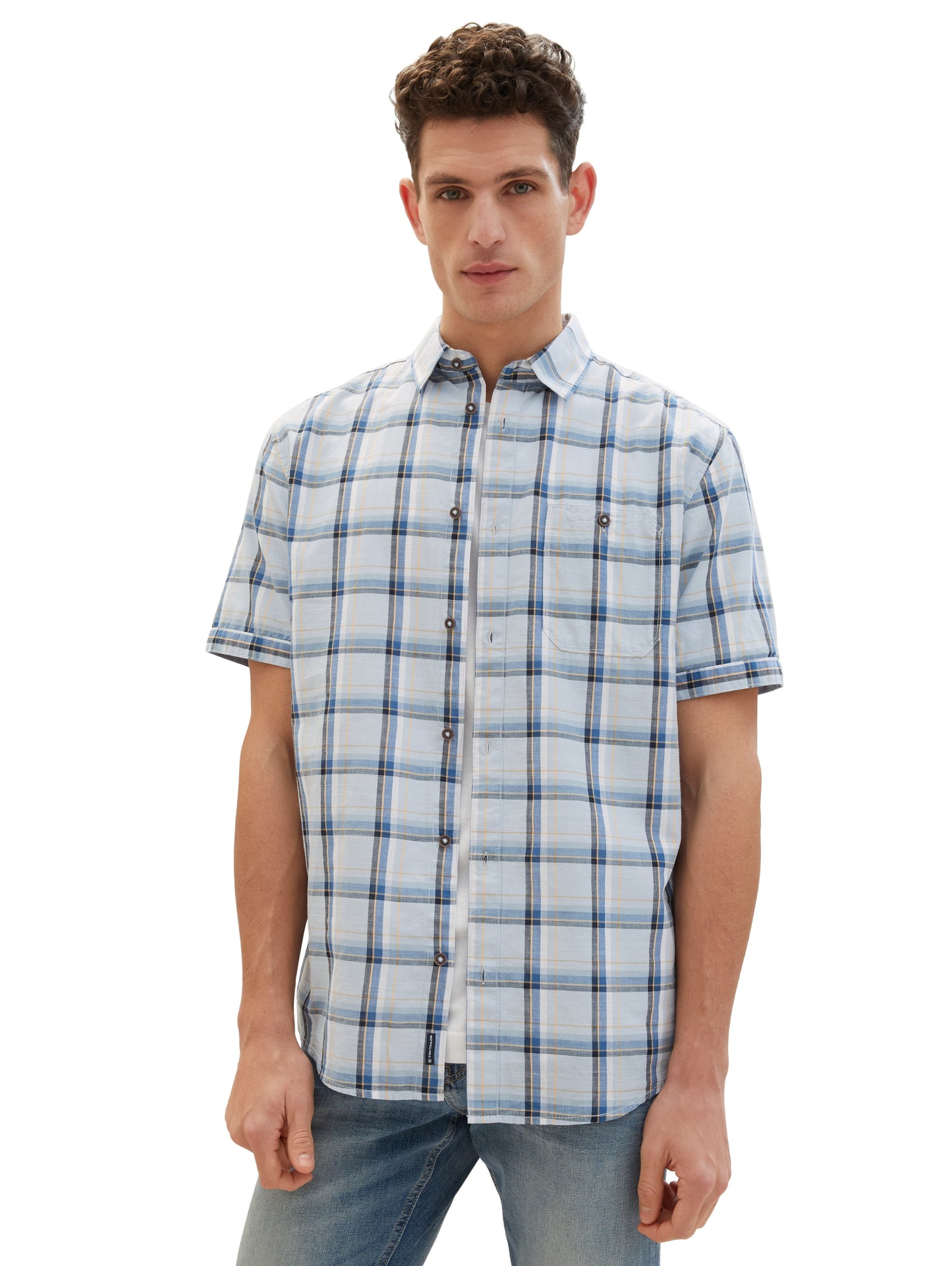 checked slubyarn shirt