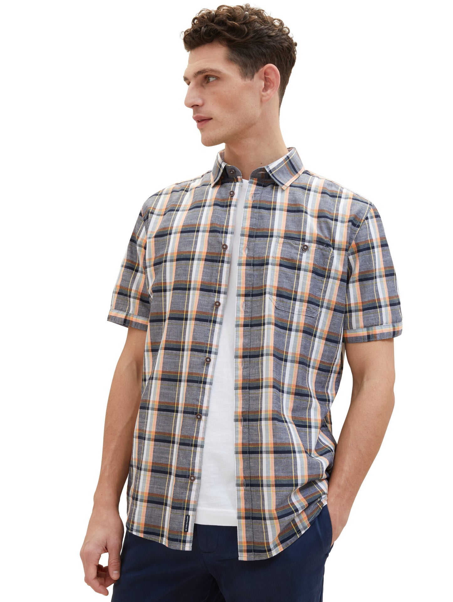 checked slubyarn shirt