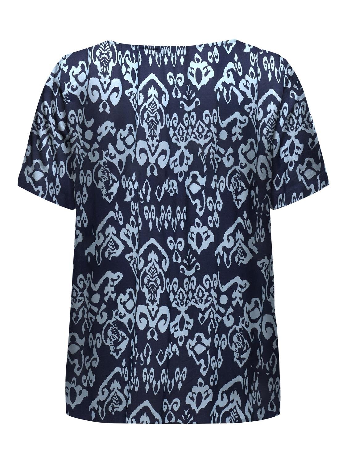 CARMARRAKESH LIFE SS TOP V-NECK AOP